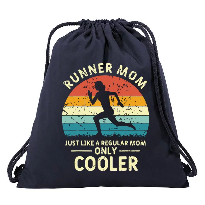 Runner Mom Funny Marathon Running Jogging Mothers Day Drawstring Bag