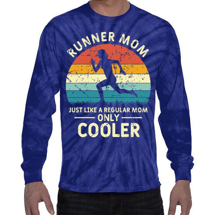 Runner Mom Funny Marathon Running Jogging Mothers Day Tie-Dye Long Sleeve Shirt