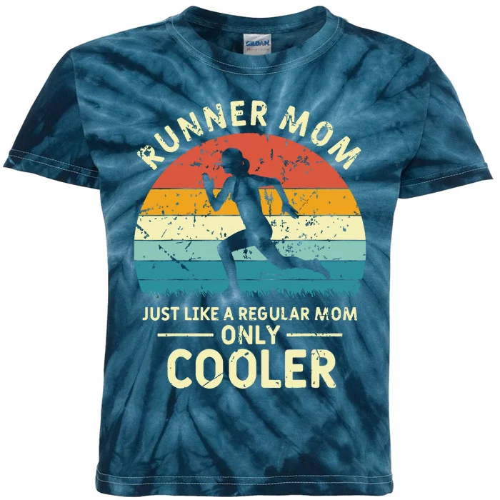 Runner Mom Funny Marathon Running Jogging Mothers Day Kids Tie-Dye T-Shirt