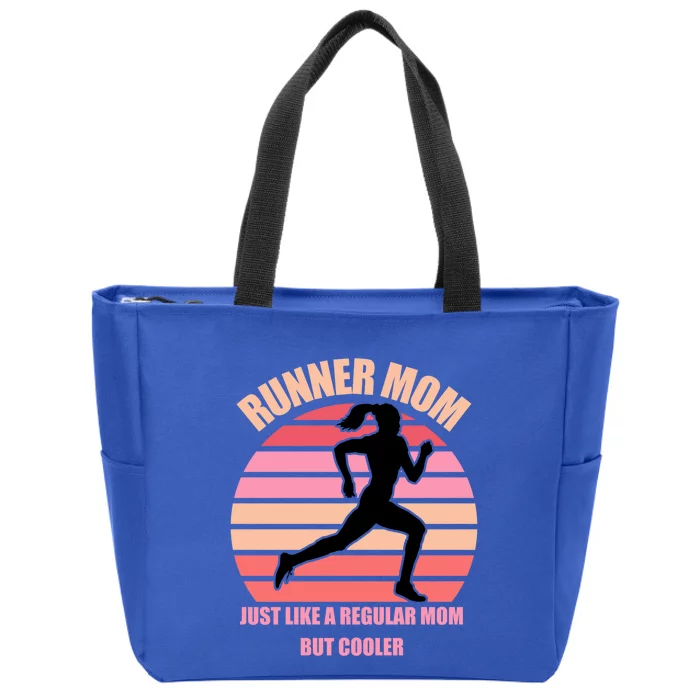 Runner Mom Funny Marathon Running Jogging Mothers Day Gift Zip Tote Bag