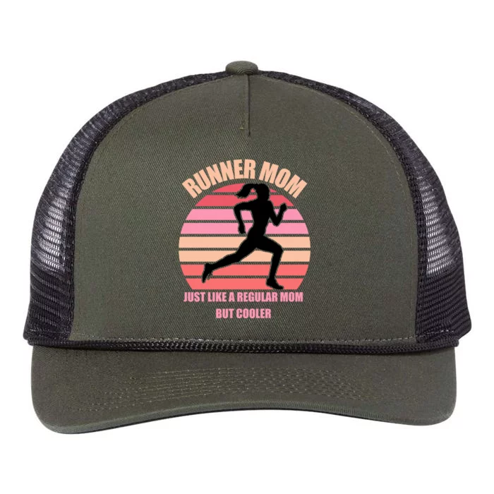 Runner Mom Funny Marathon Running Jogging Mothers Day Gift Retro Rope Trucker Hat Cap