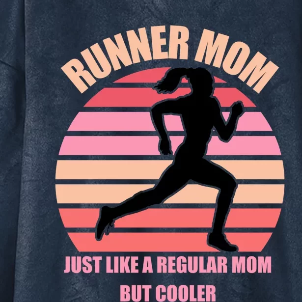 Runner Mom Funny Marathon Running Jogging Mothers Day Gift Hooded Wearable Blanket