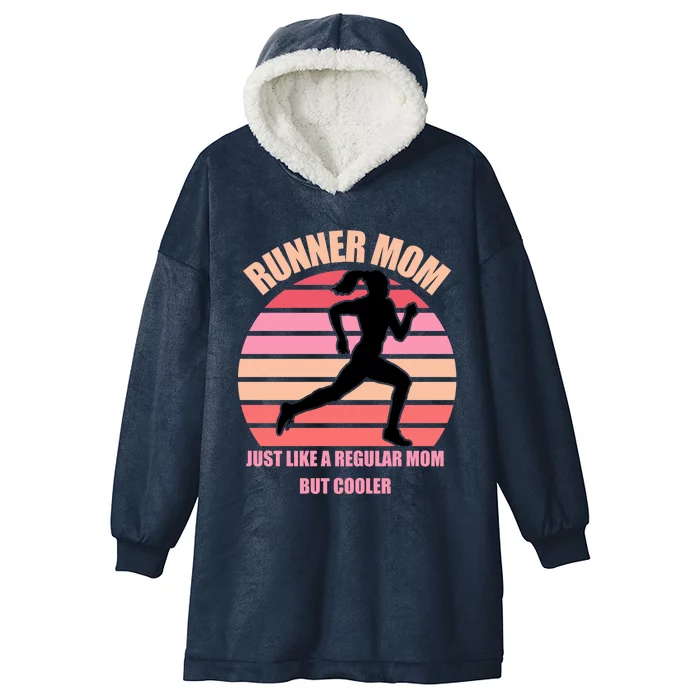 Runner Mom Funny Marathon Running Jogging Mothers Day Gift Hooded Wearable Blanket