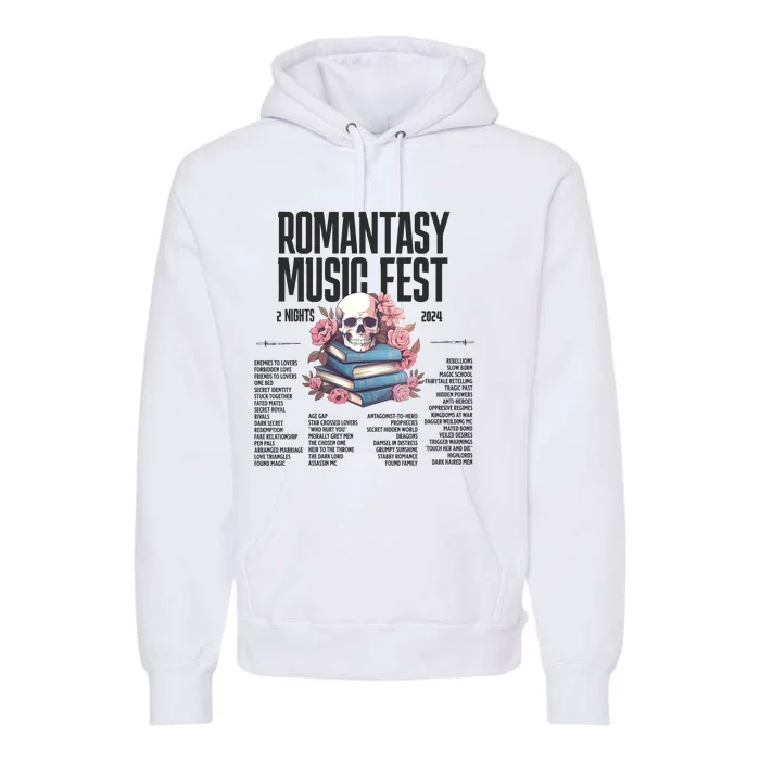 Romantasy Music Fest Book Tropes Smut Gift Dark Romance Reader Premium Hoodie