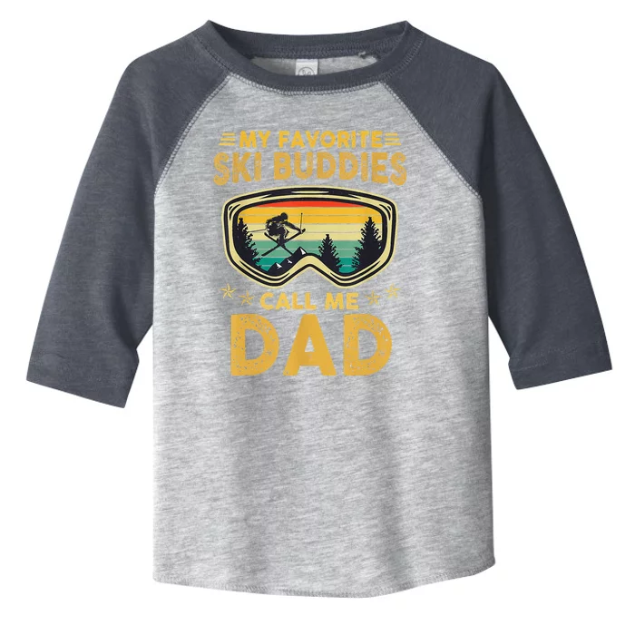 retro My Favorite Ski Buddies Call Me Dad father's day Toddler Fine Jersey T-Shirt