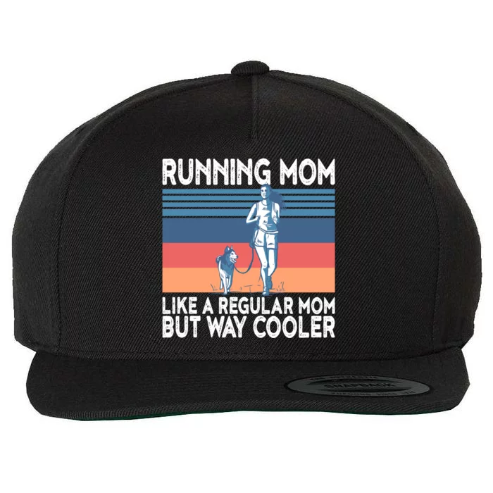 Runner Mom Funny Marathon Running Jogging Gift Wool Snapback Cap