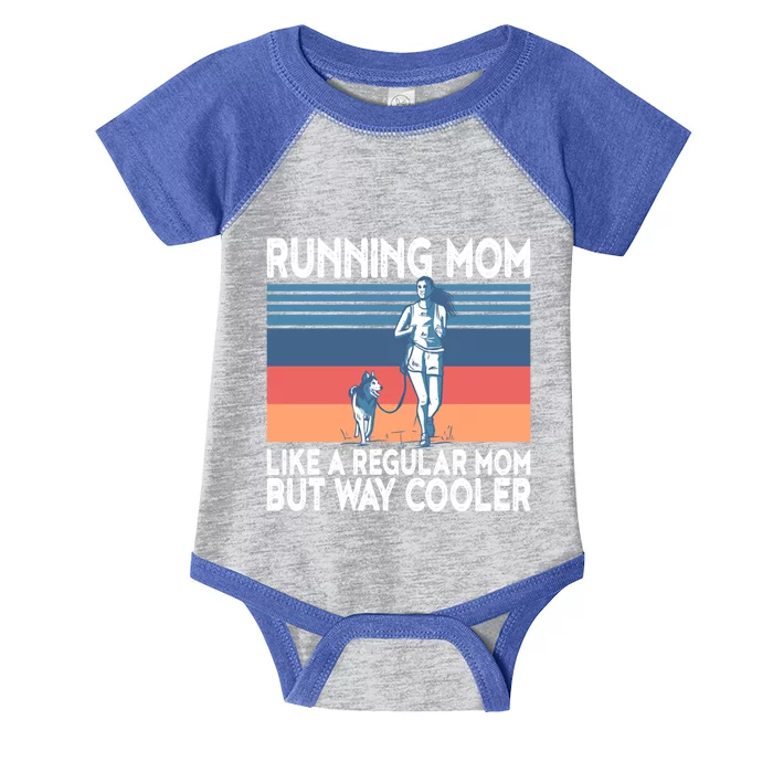 Runner Mom Funny Marathon Running Jogging Gift Infant Baby Jersey Bodysuit