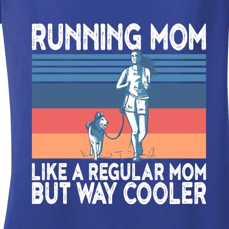 Runner Mom Funny Marathon Running Jogging Gift Women's V-Neck T-Shirt