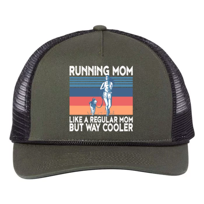 Runner Mom Funny Marathon Running Jogging Gift Retro Rope Trucker Hat Cap