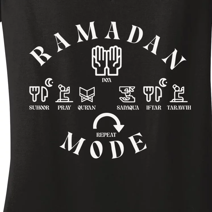 Ramadan Mode Family Mubarak Women's V-Neck T-Shirt