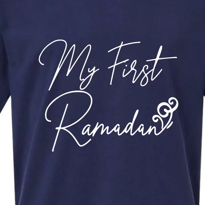 Ramadan Mubarak Funny It's My 1st Ramadan Gift Sueded Cloud Jersey T-Shirt