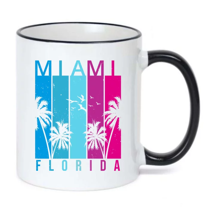 Retro Miami Florida Summer Neon Colors Black Color Changing Mug