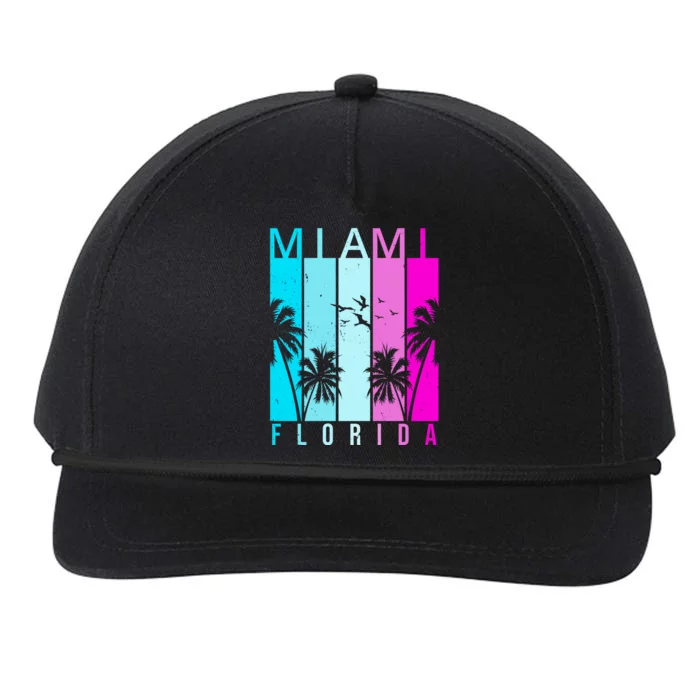 Retro Miami Florida Summer Neon Colors Snapback Five-Panel Rope Hat