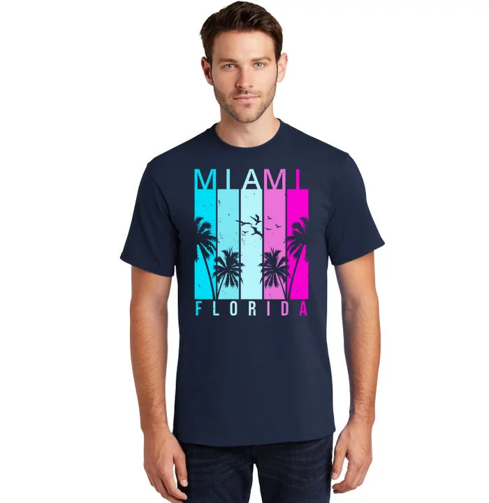 Retro Miami Florida Summer Neon Colors Tall T-Shirt