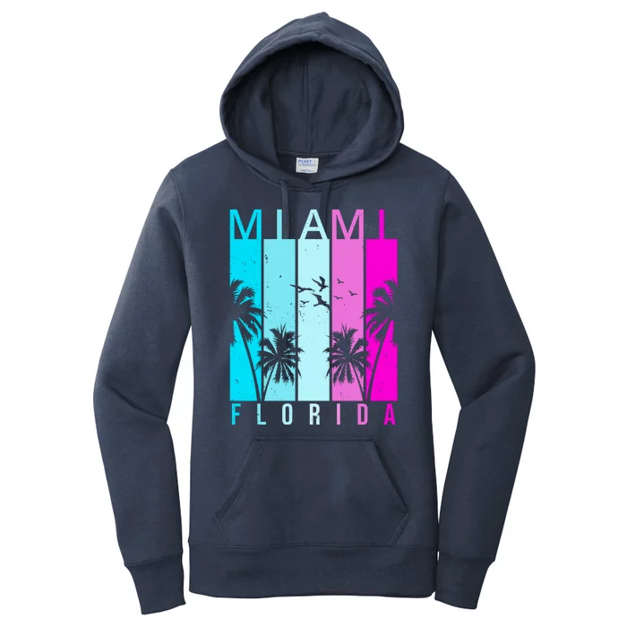 Retro Miami Florida Summer Neon Colors Women's Pullover Hoodie