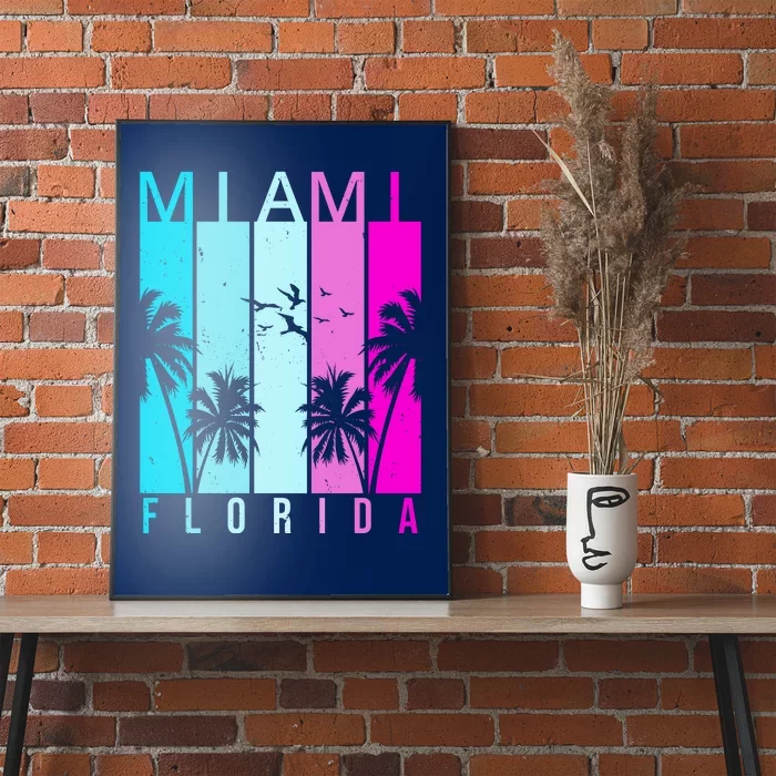 Retro Miami Florida Summer Neon Colors Poster