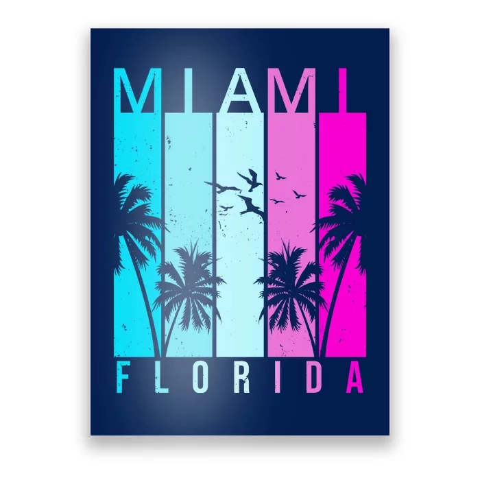 Retro Miami Florida Summer Neon Colors Poster