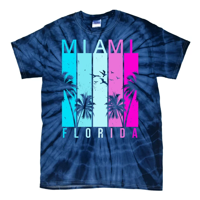 Retro Miami Florida Summer Neon Colors Tie-Dye T-Shirt