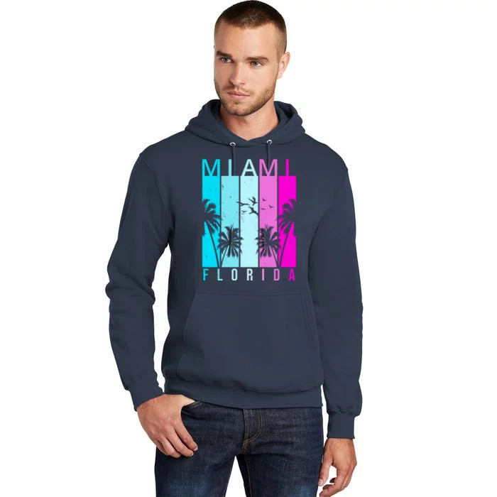 Retro Miami Florida Summer Neon Colors Tall Hoodie