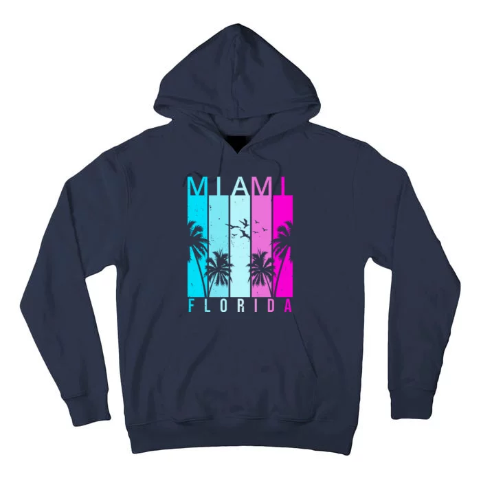 Retro Miami Florida Summer Neon Colors Tall Hoodie