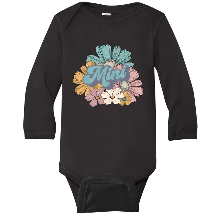 Retro Mini Floral Vintage Mom Flower Baby Long Sleeve Bodysuit