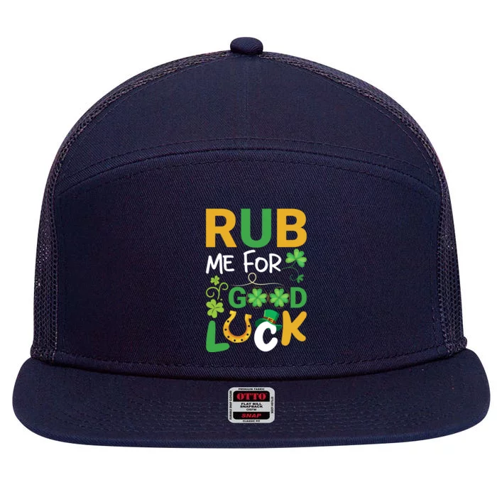 Rub Me For Good Day St Patricks Day 7 Panel Mesh Trucker Snapback Hat