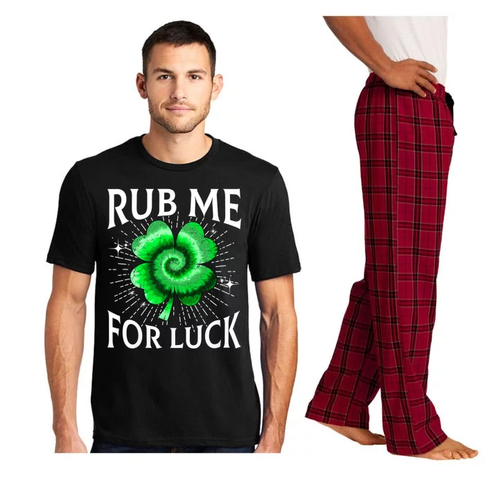 Rub Me For Luck St Patricks Day Lucky Irish Shamrock Tie Dye Pajama Set