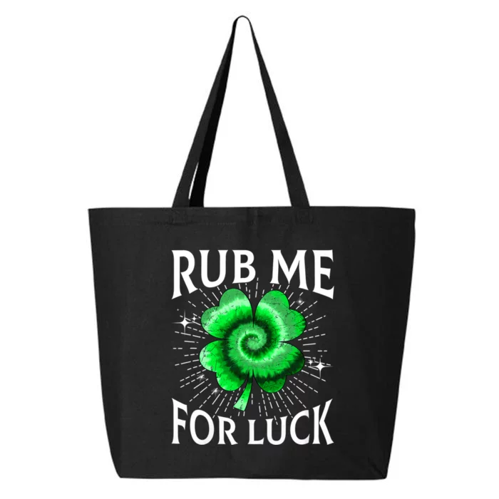 Rub Me For Luck St Patricks Day Lucky Irish Shamrock Tie Dye 25L Jumbo Tote