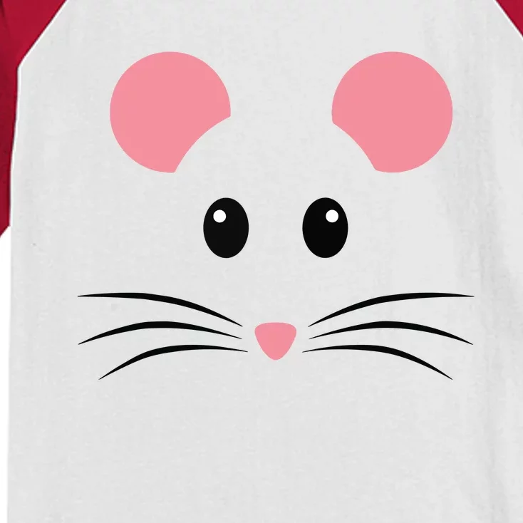 Rat Mouse Face Costume Funny Halloween Kids Colorblock Raglan Jersey