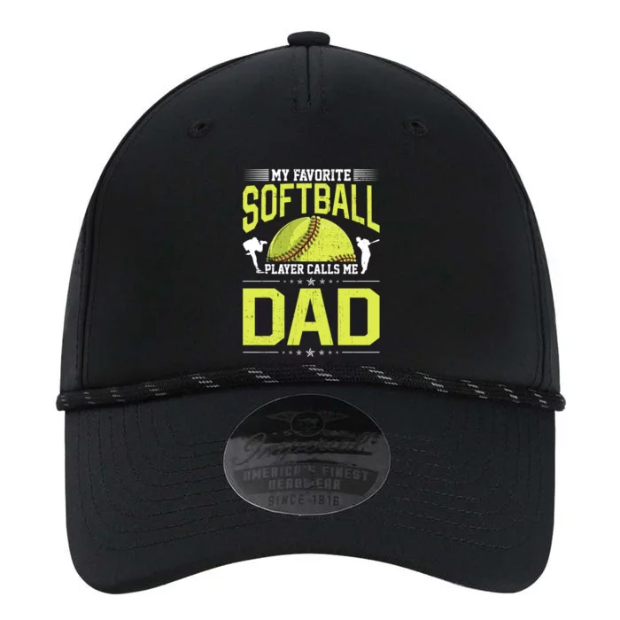 Retro My Favorite Softball Player Calls Me Dad Softball Funny Gift Performance The Dyno Cap