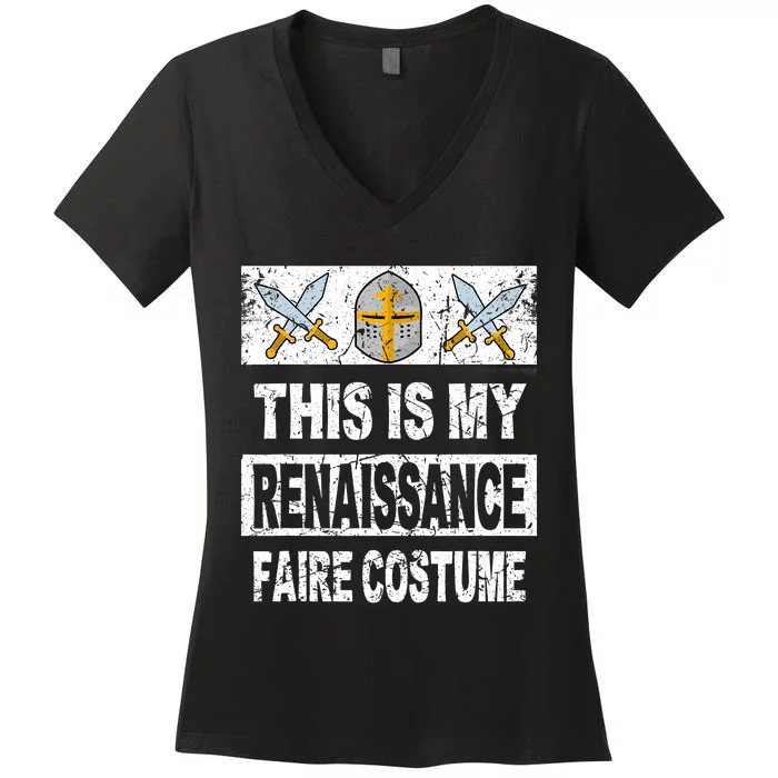 Retro Medieval Fest Renaissance Faire Costume Women's V-Neck T-Shirt