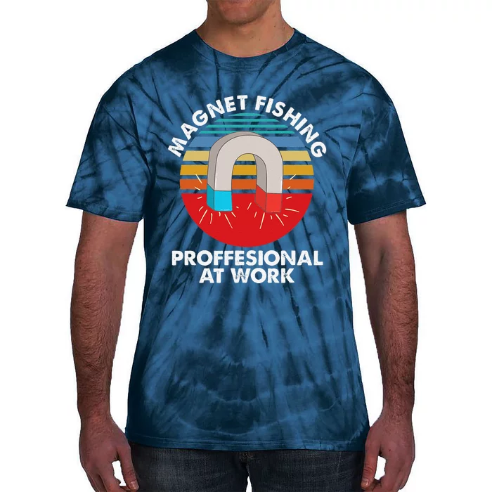 Retro Magnet Fishing Magnet Professional Fishing Tie-Dye T-Shirt