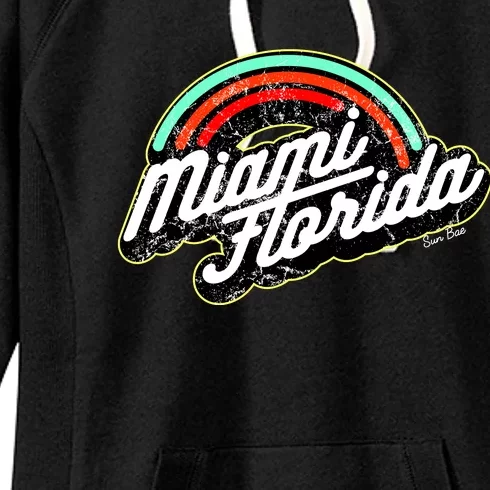 Retro Miami Florida Logo Sun Bae Women's Fleece Hoodie