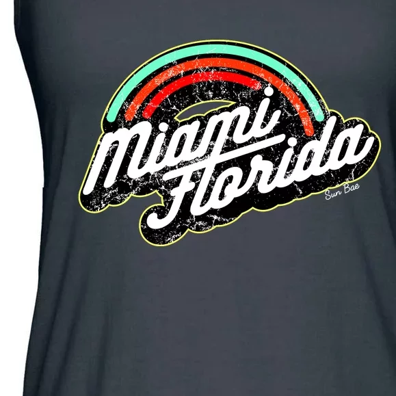 Retro Miami Florida Logo Sun Bae Ladies Essential Flowy Tank