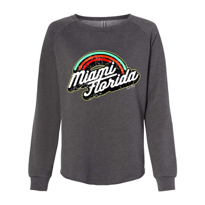 Retro Miami Florida Logo Sun Bae Womens California Wash Sweatshirt