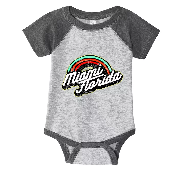 Retro Miami Florida Logo Sun Bae Infant Baby Jersey Bodysuit