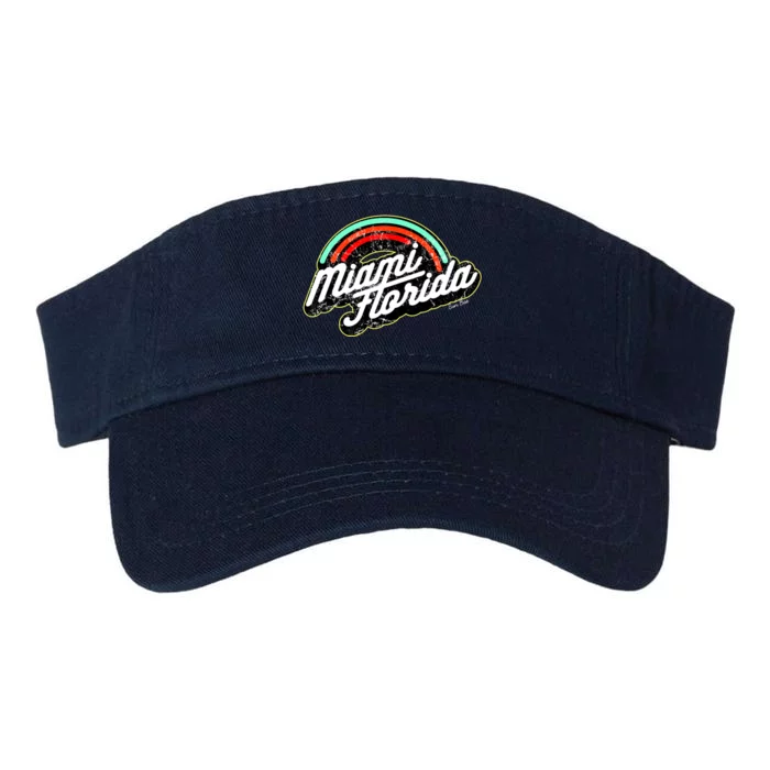 Retro Miami Florida Logo Sun Bae Valucap Bio-Washed Visor