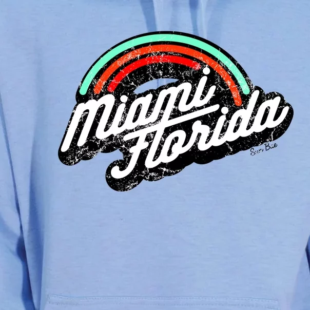 Retro Miami Florida Logo Sun Bae Unisex Surf Hoodie