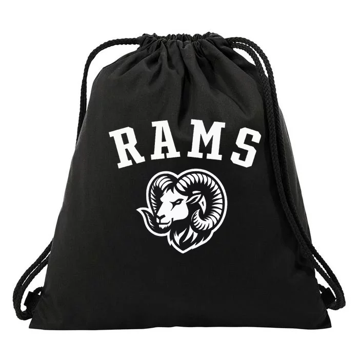 Rams Mascot For Players And Fans Drawstring Bag