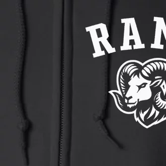 Rams Mascot For Players And Fans Full Zip Hoodie