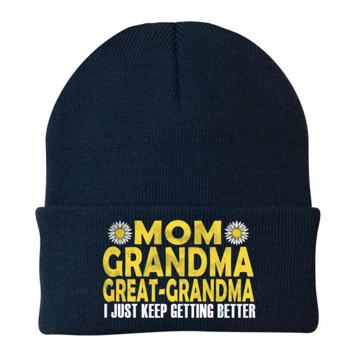 Retro Mom Grandma Great Grandma I Just Keep Getting Better Funny Gift Knit Cap Winter Beanie