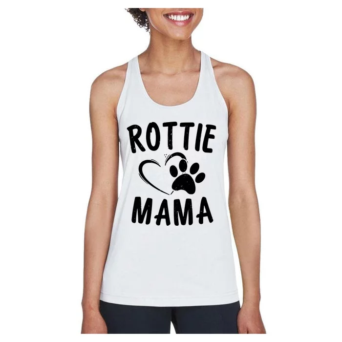 Rottie Mama Gift Dog Lover Apparel Pet Owner Rottweiler Mom Women's Racerback Tank