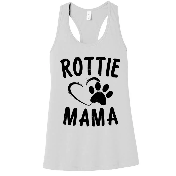 Rottie Mama Gift Dog Lover Apparel Pet Owner Rottweiler Mom Women's Racerback Tank