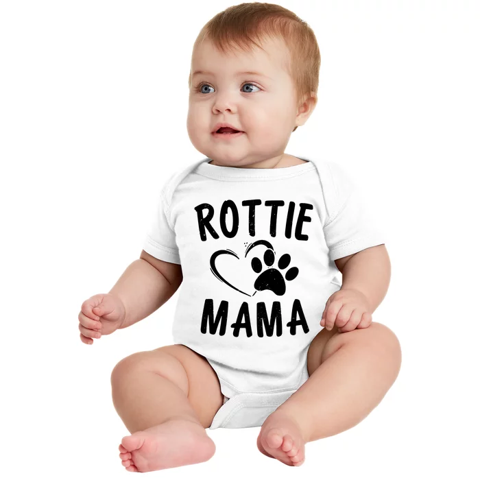 Rottie Mama Gift Dog Lover Apparel Pet Owner Rottweiler Mom Baby Bodysuit