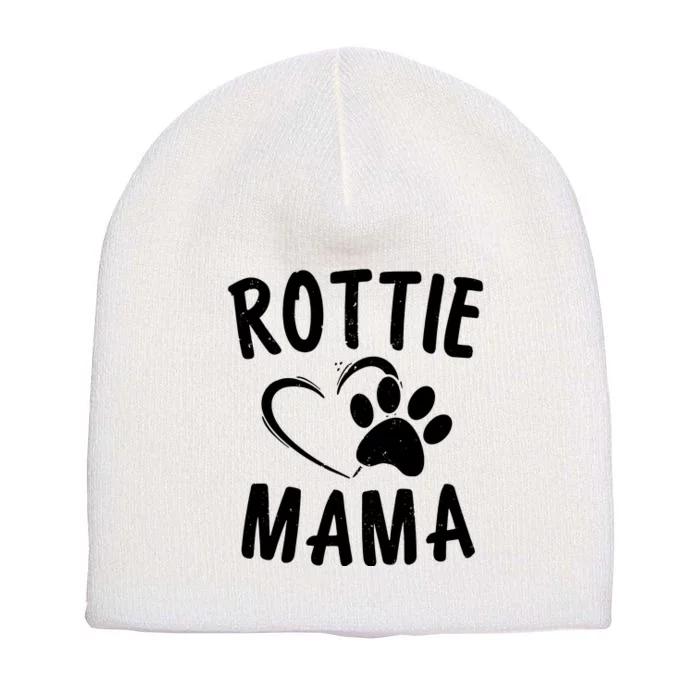 Rottie Mama Gift Dog Lover Apparel Pet Owner Rottweiler Mom Short Acrylic Beanie