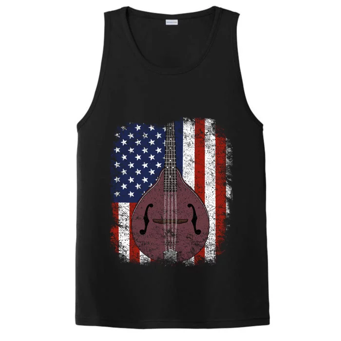 Retro Mandolin Gift Vintage Country Music Bluegrass Mandolin Gift Performance Tank