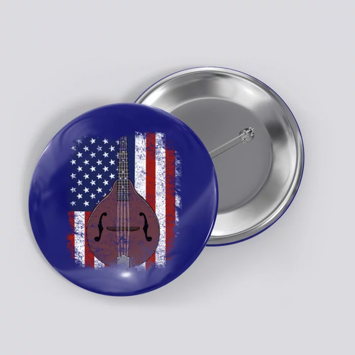 Retro Mandolin Gift Vintage Country Music Bluegrass Mandolin Gift Button