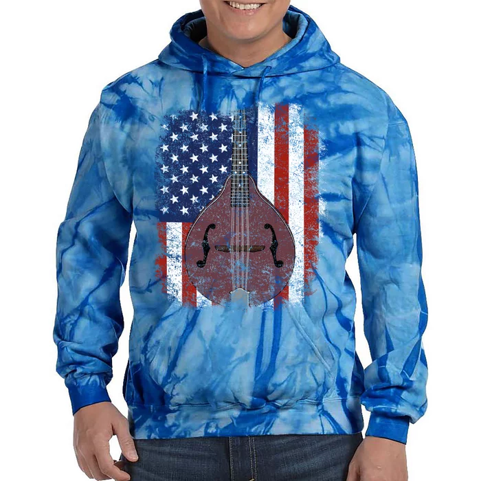 Retro Mandolin Gift Vintage Country Music Bluegrass Mandolin Gift Tie Dye Hoodie