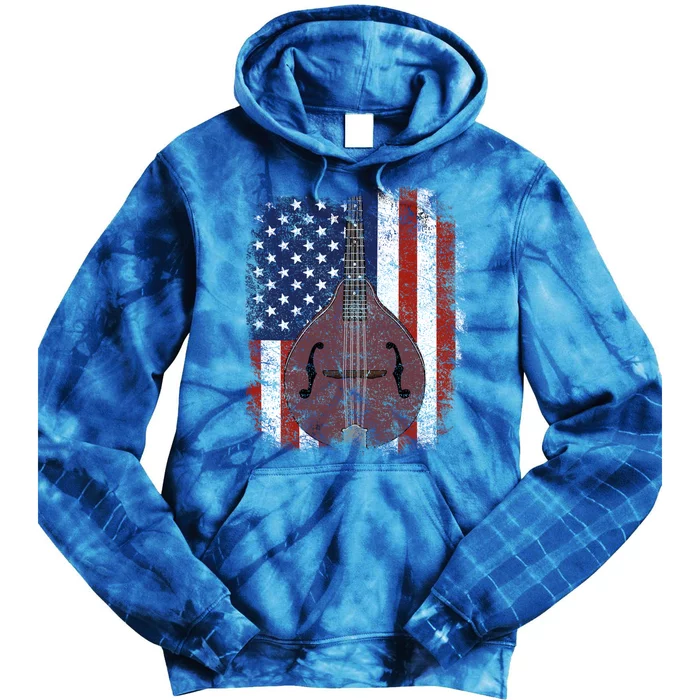 Retro Mandolin Gift Vintage Country Music Bluegrass Mandolin Gift Tie Dye Hoodie