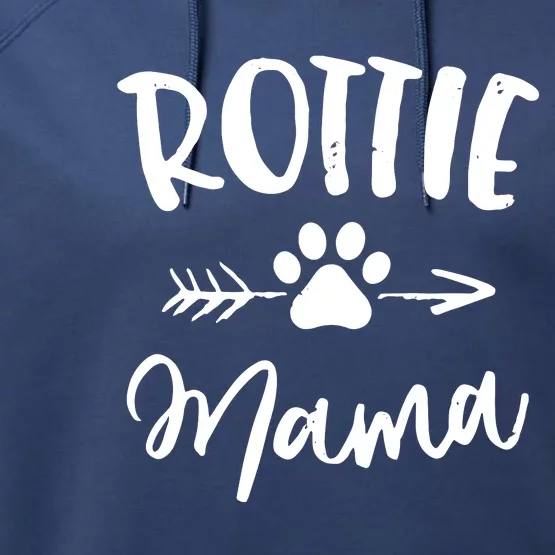 Rottie Mama Gifts Rottweiler Lover Owner Gifts Dog Mom Performance Fleece Hoodie